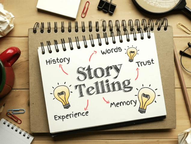 Notebook with Story Telling concept